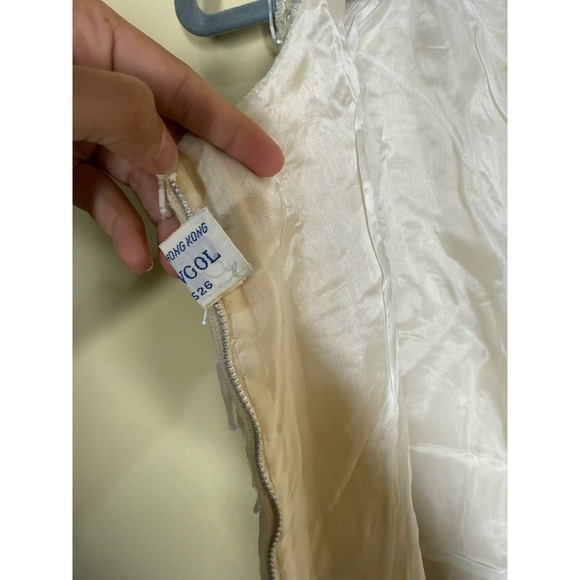 RARE 100% Wool Vtg Hand Beaded Sleeveless Top with Sequins Elegant Fringe Boho - Picture 4 of 11